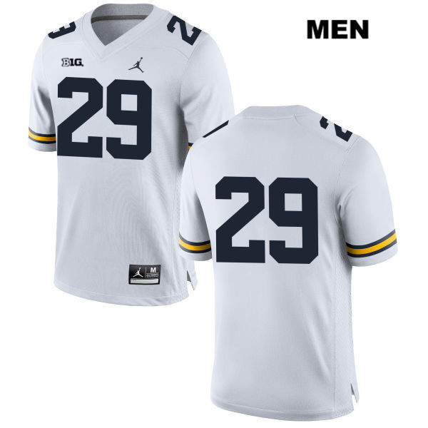 Men's NCAA Michigan Wolverines Brendan White #29 No Name White Jordan Brand Authentic Stitched Football College Jersey SS25T12KW